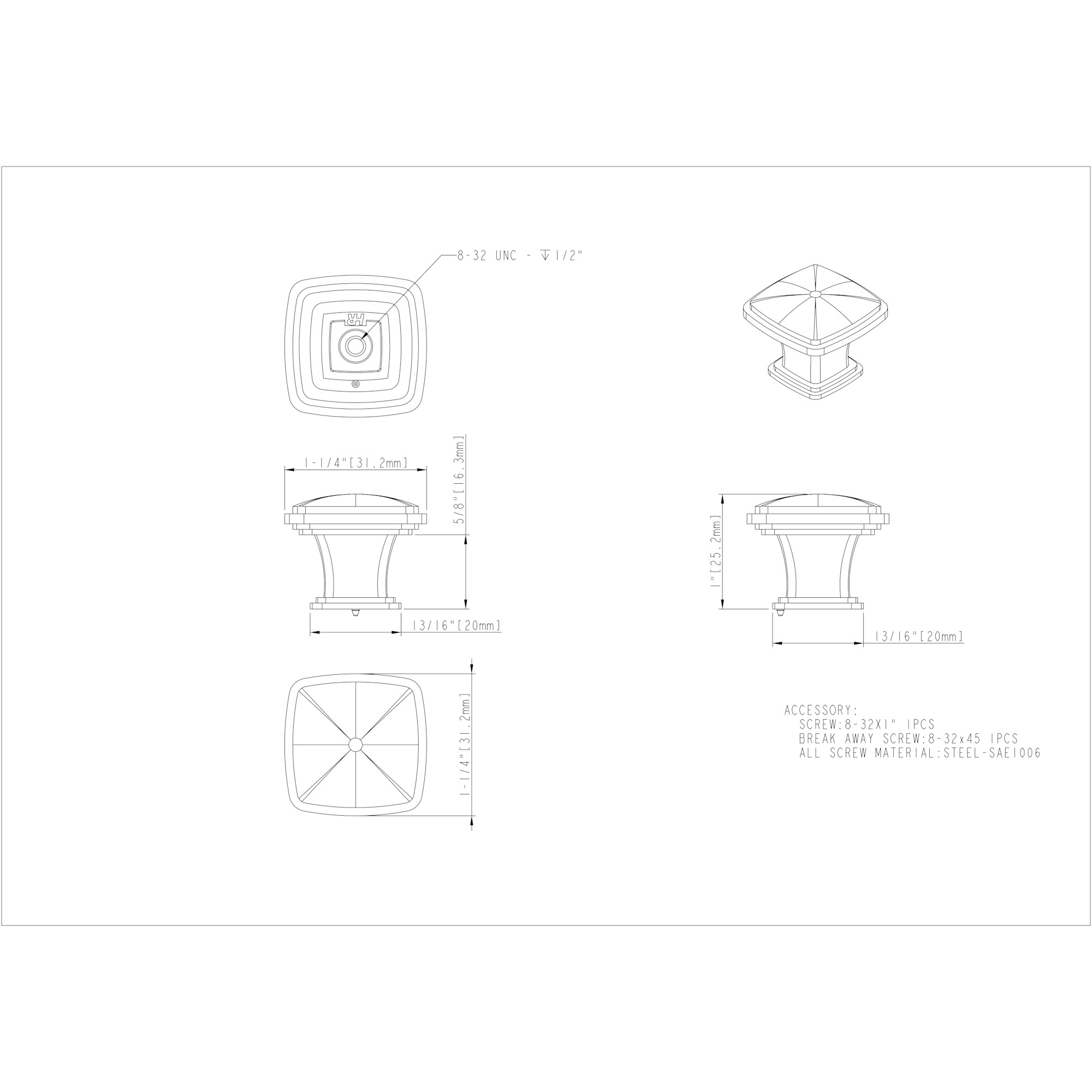 Milan 1 Cabinet Knob - Image 2