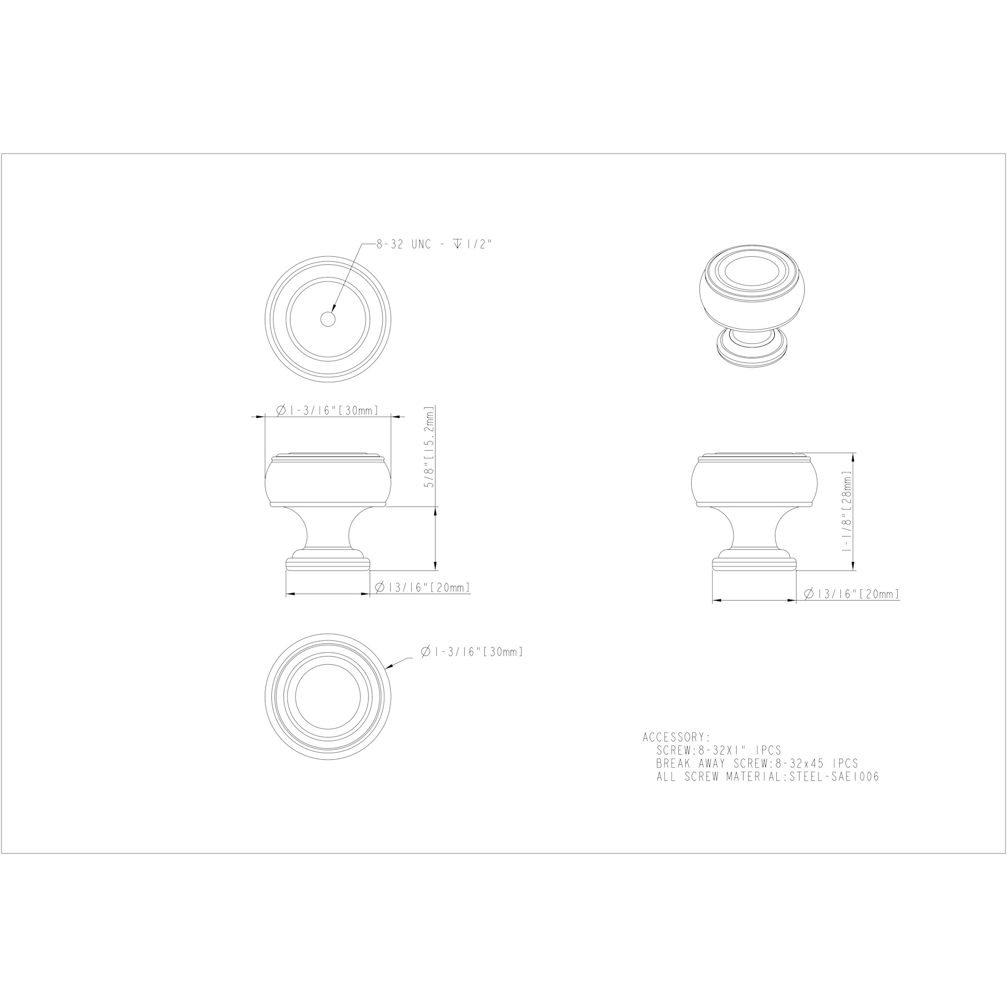 Bremen 2 Cabinet Knob (127)