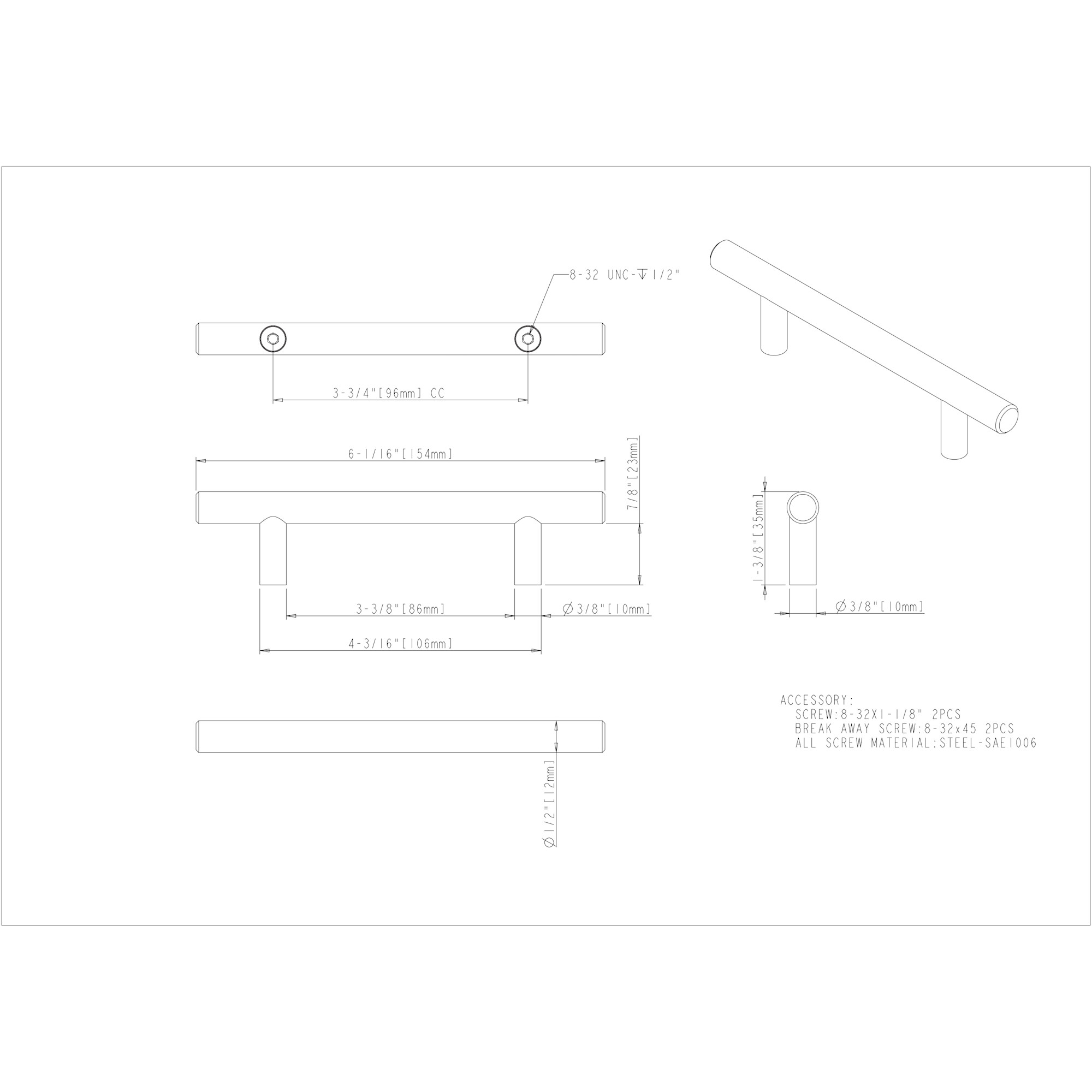 Naples Cabinet Pull (154) - Image 2