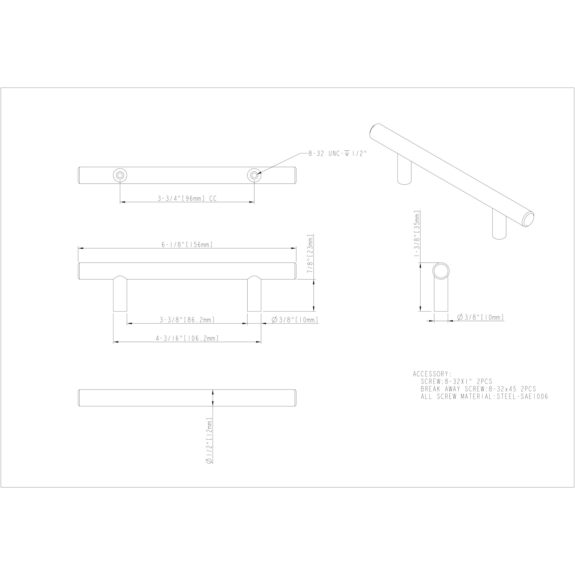 Naples Cabinet Pull (156) - Image 2