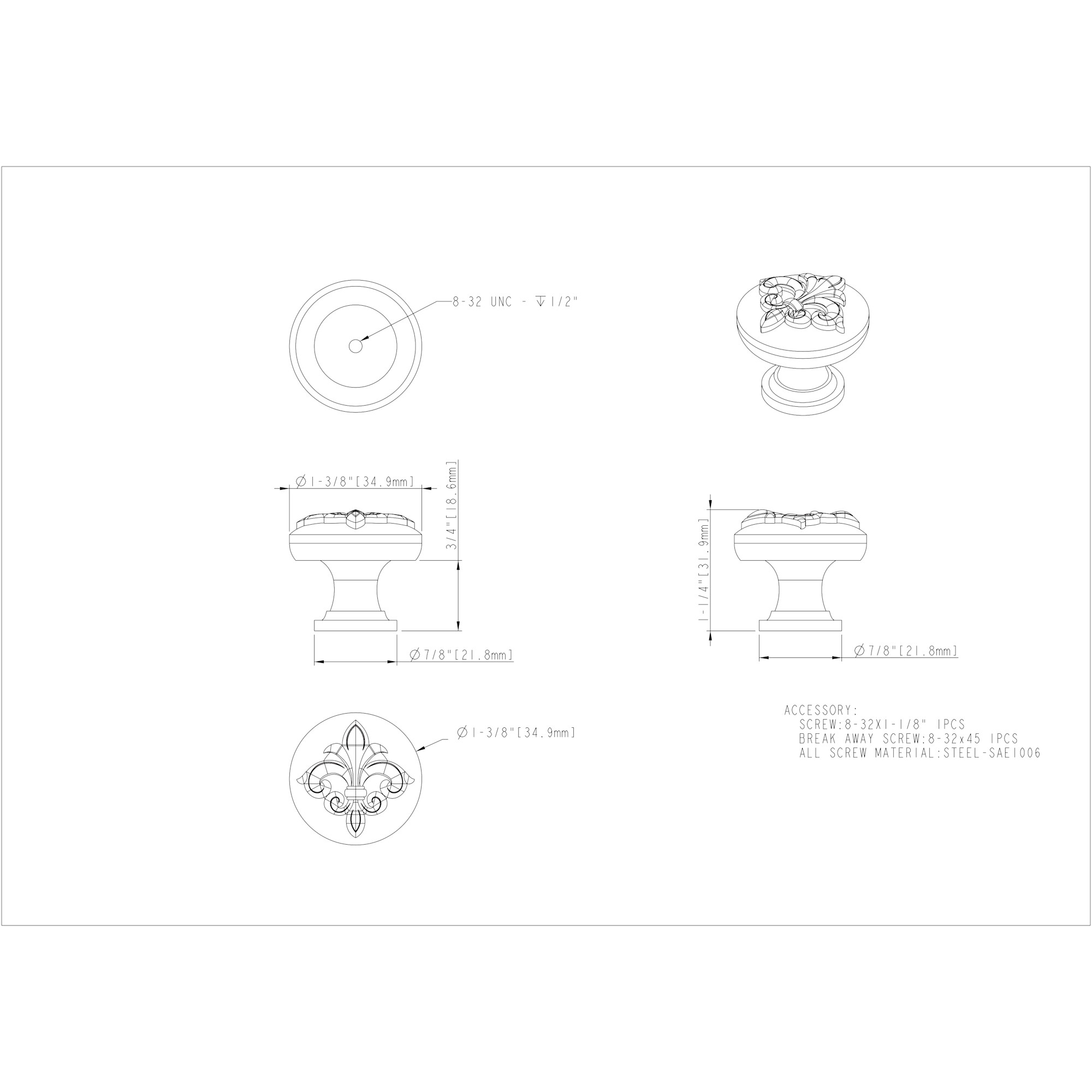 Lafayette Cabinet Knob (218)