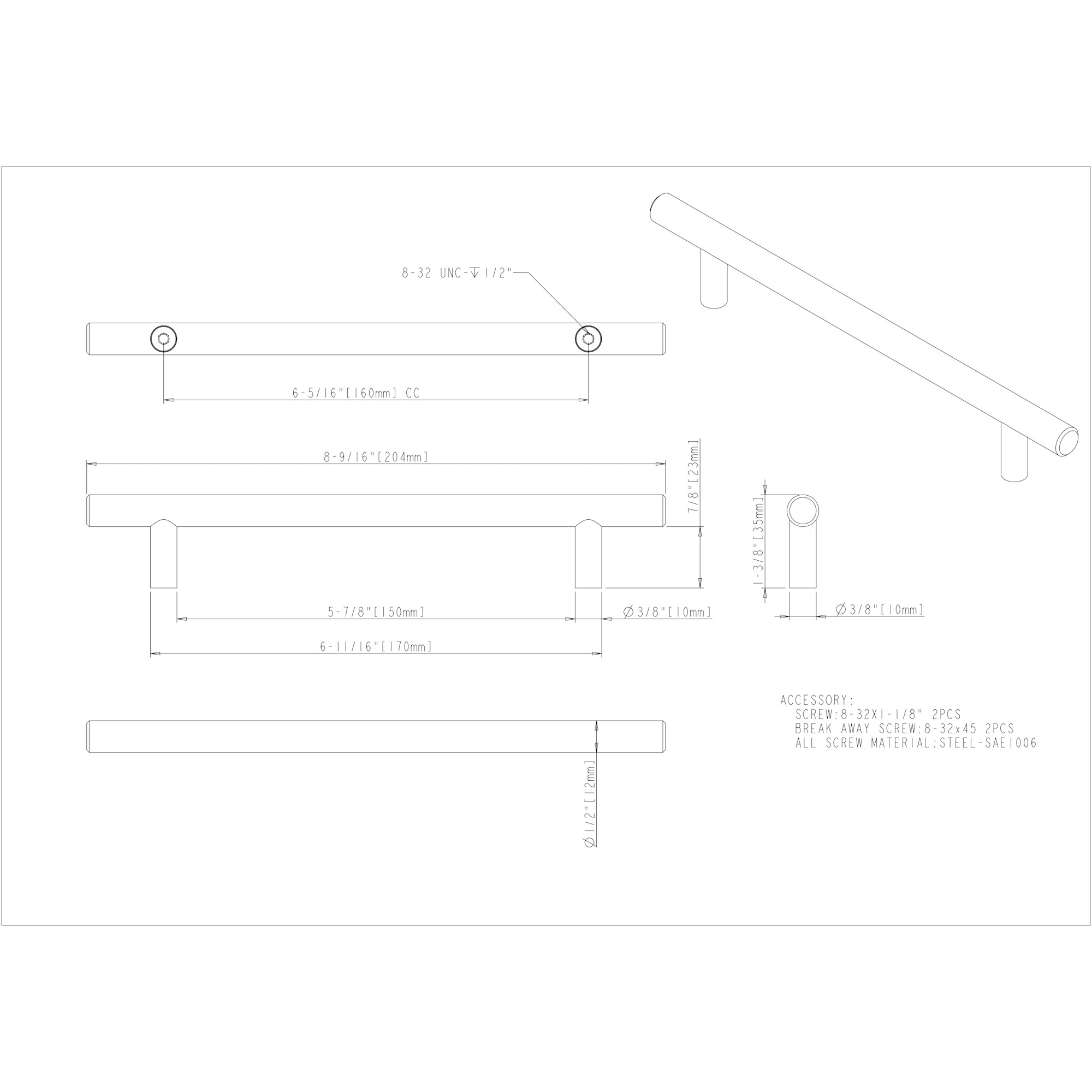 Naples Cabinet Pull (218S) - Image 3
