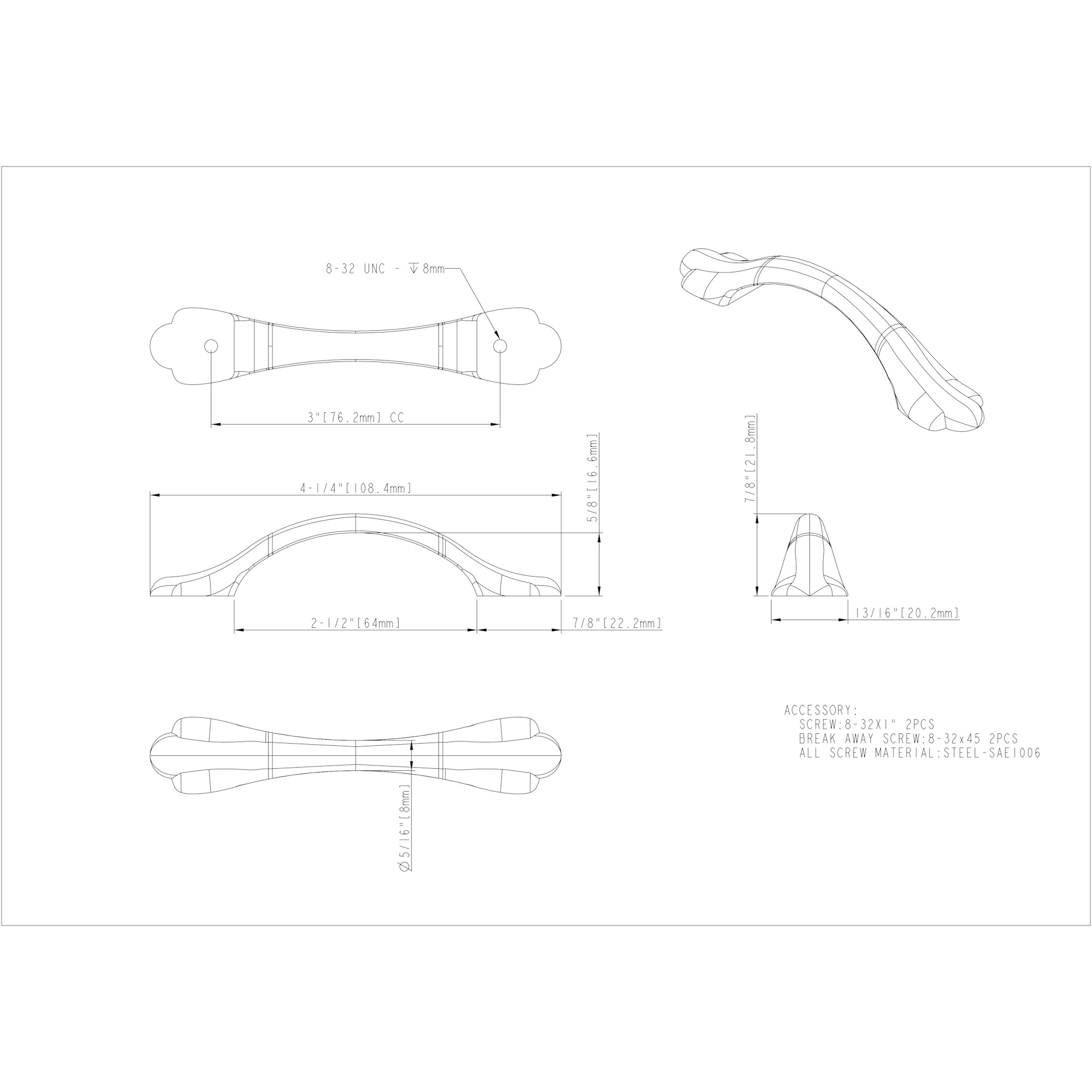 Kingsport Cabinet Pull (3208) - Image 2