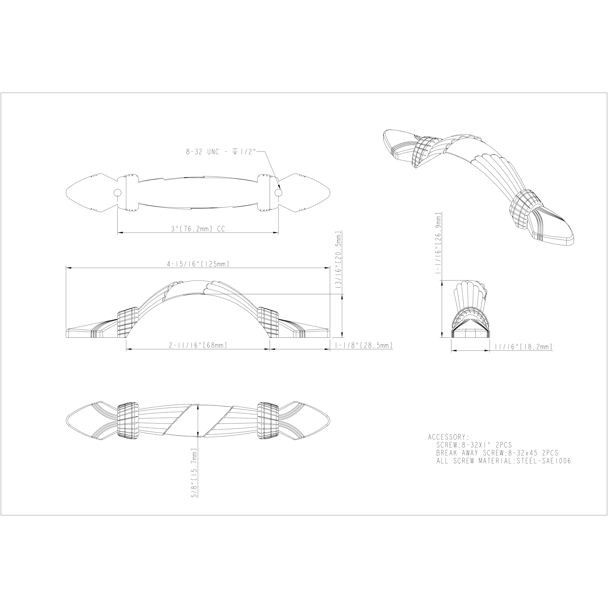 Capri Cabinet Pull (3211) - Image 2