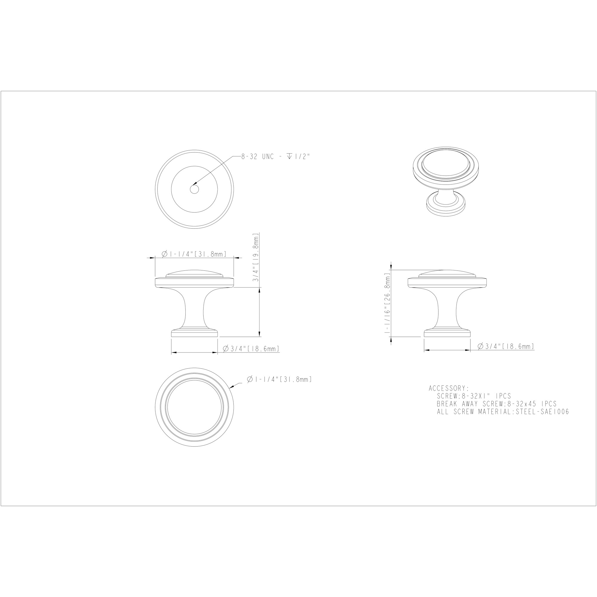 Gatsby Cabinet Knob (3970)