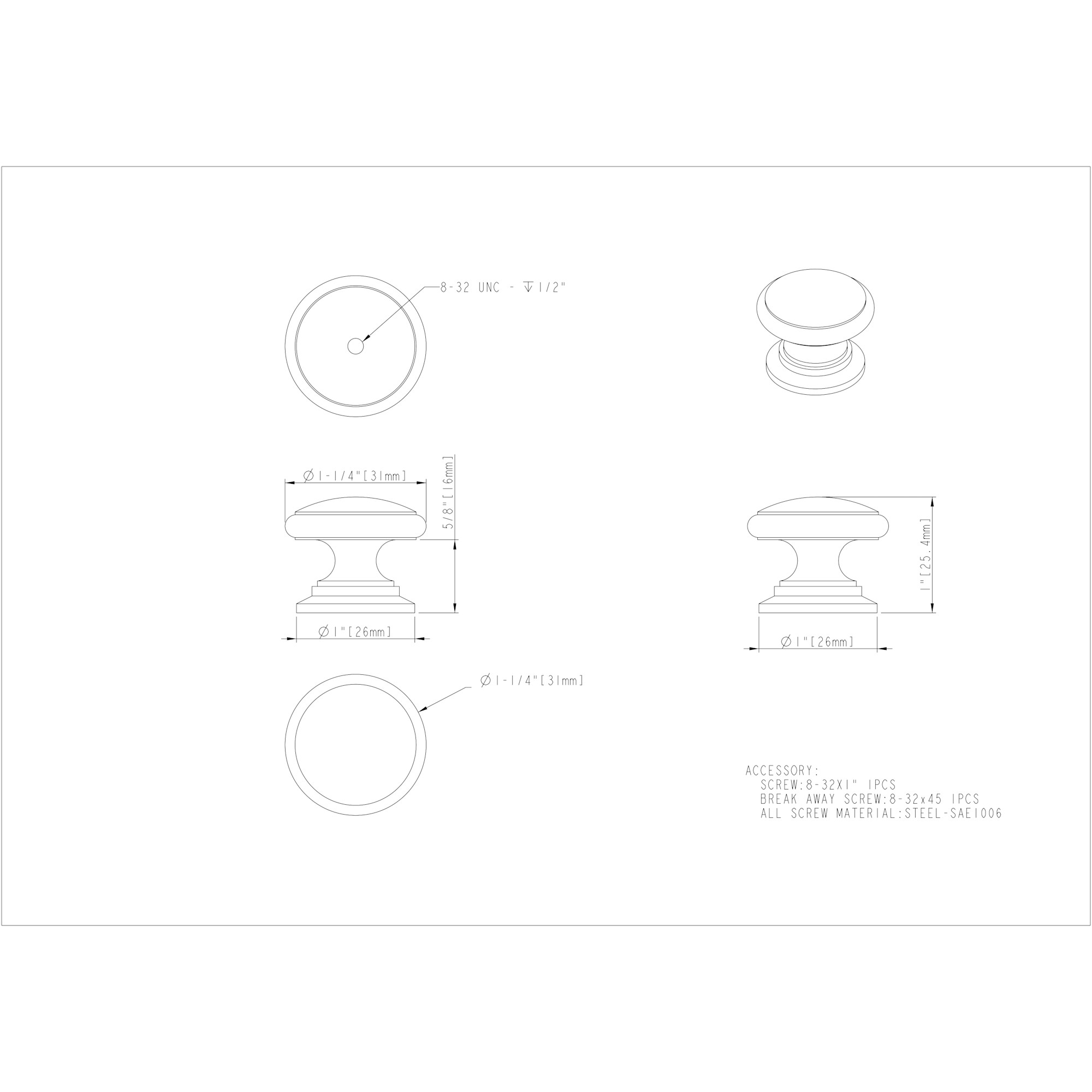 Durham Cabinet Knob - Image 2