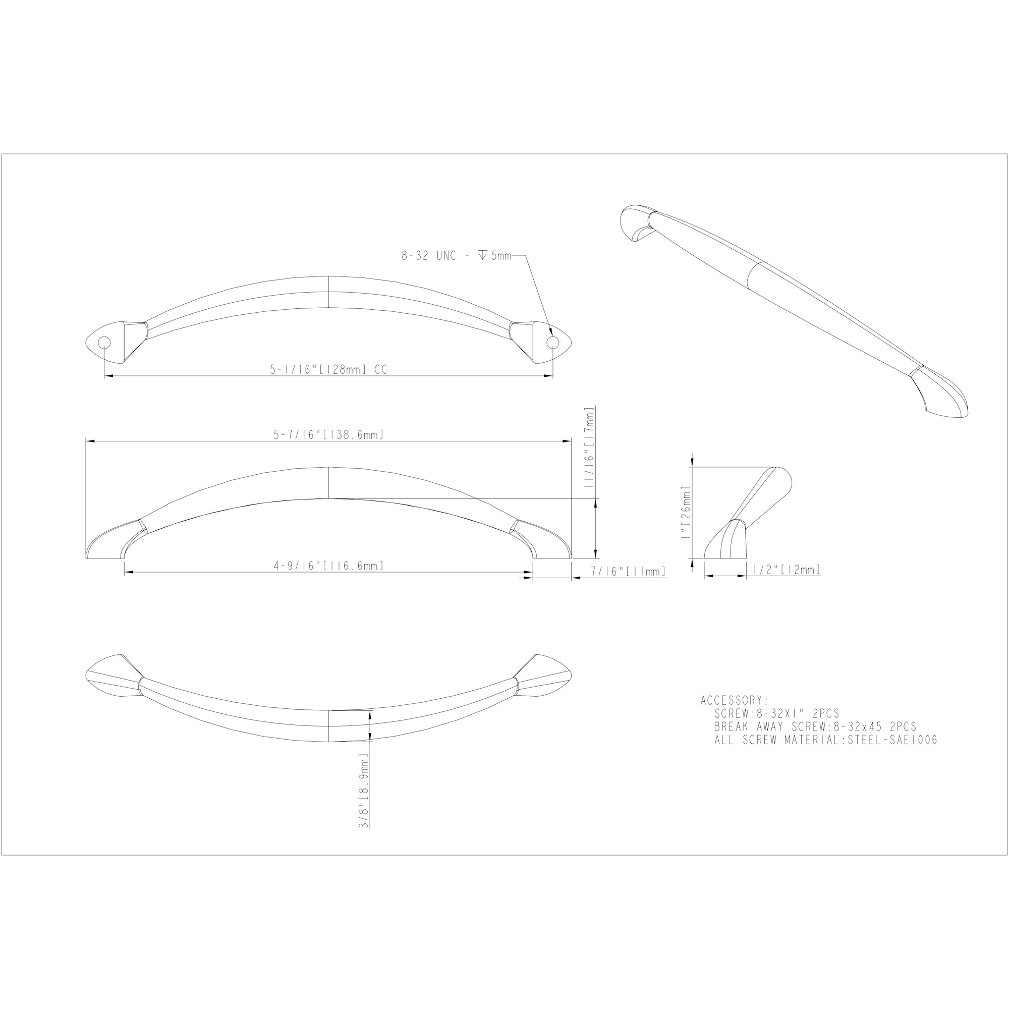 Capri Cabinet Pull (417572) - Image 2