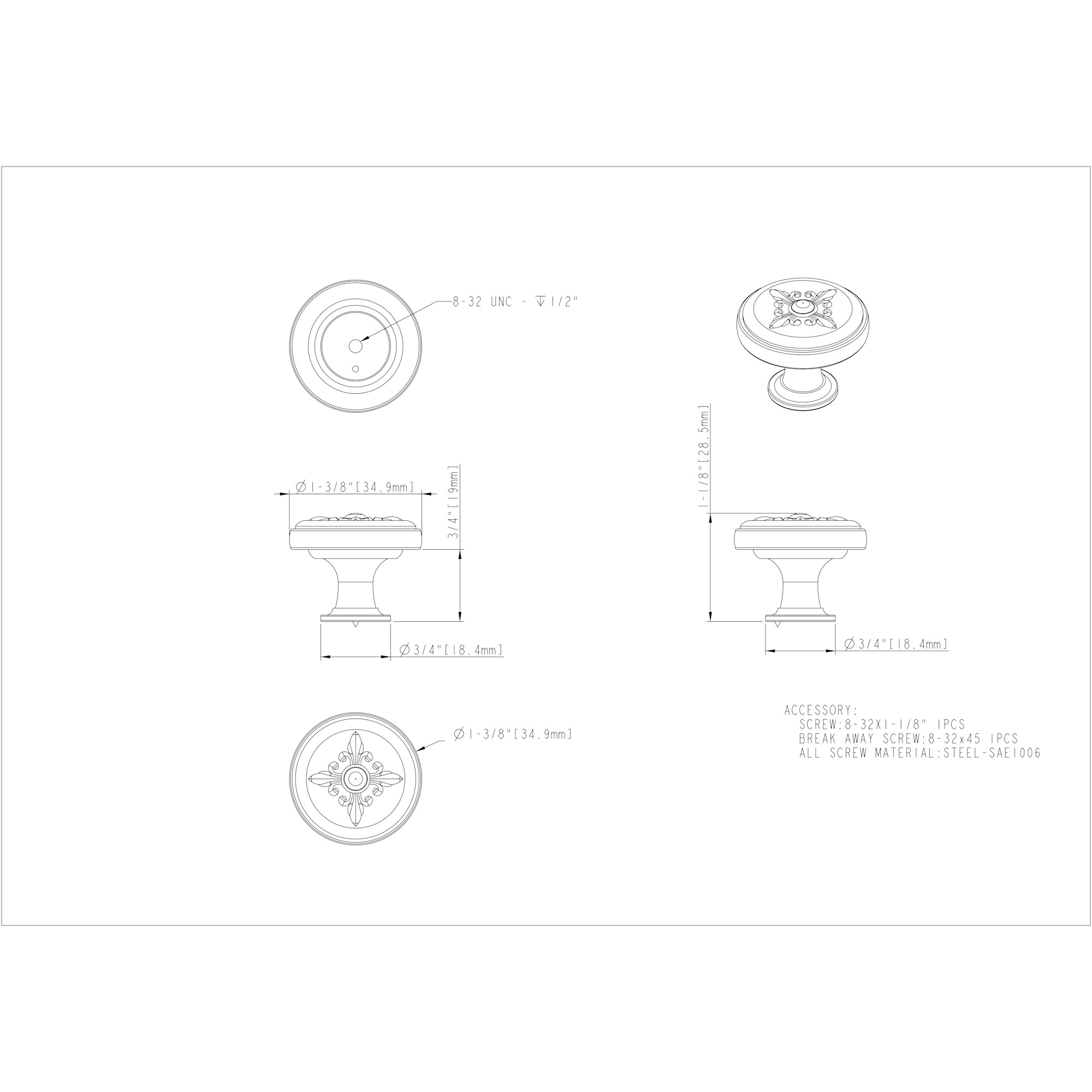 Lafayette Cabinet Knob (417)