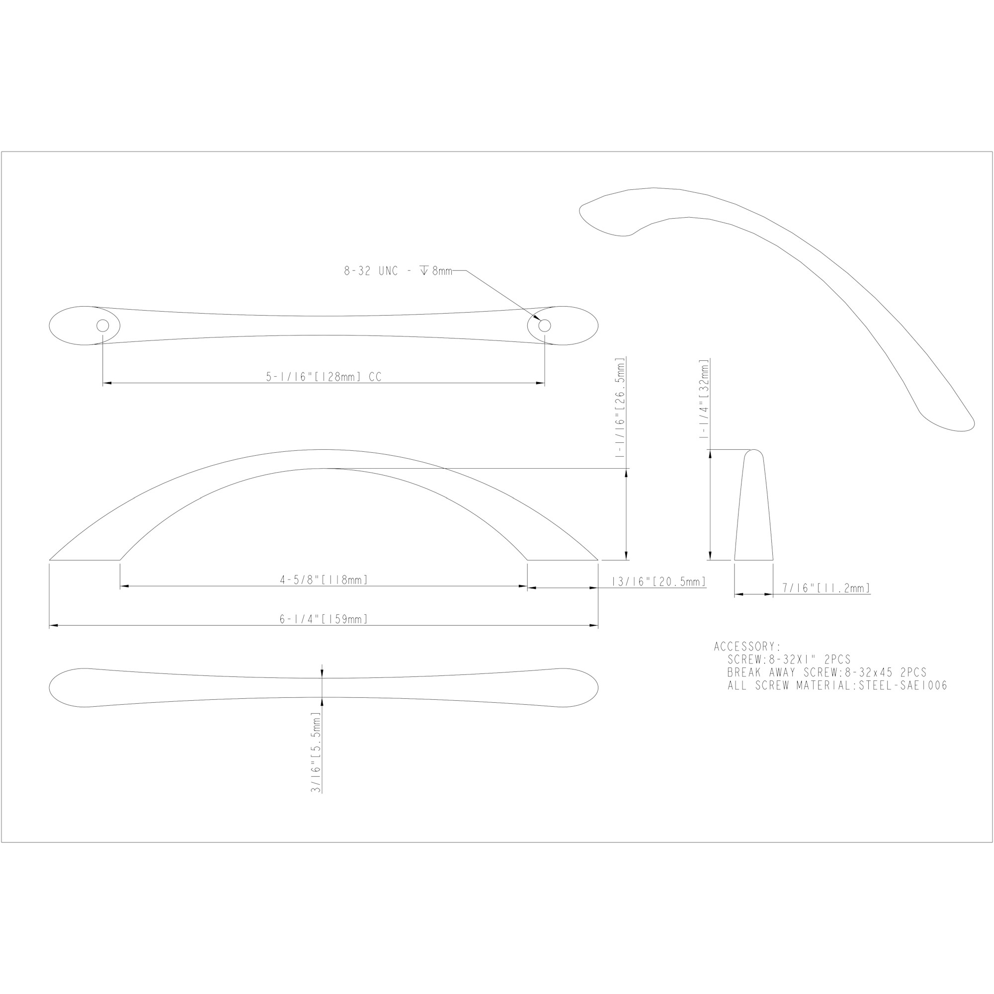 Verona Cabinet Pull (4655) - Image 2