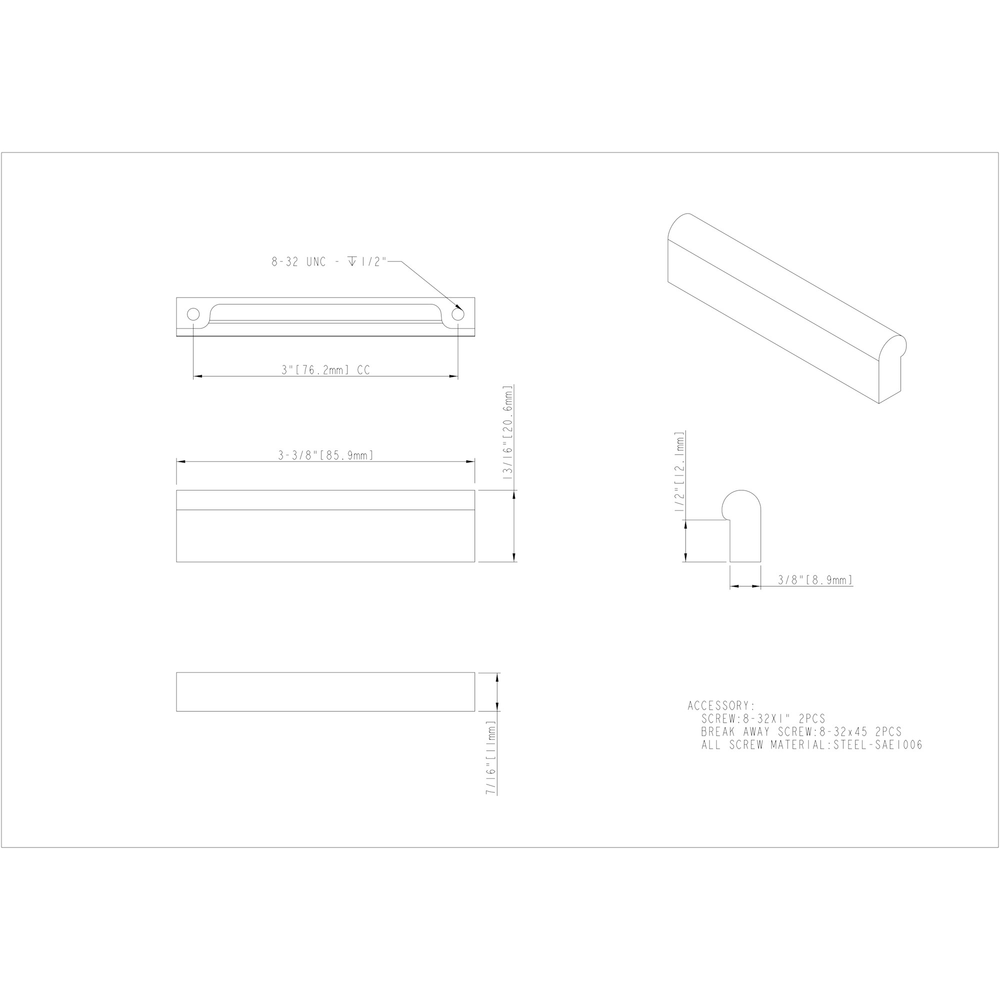 Capri Cabinet Pull (4656) - Image 6