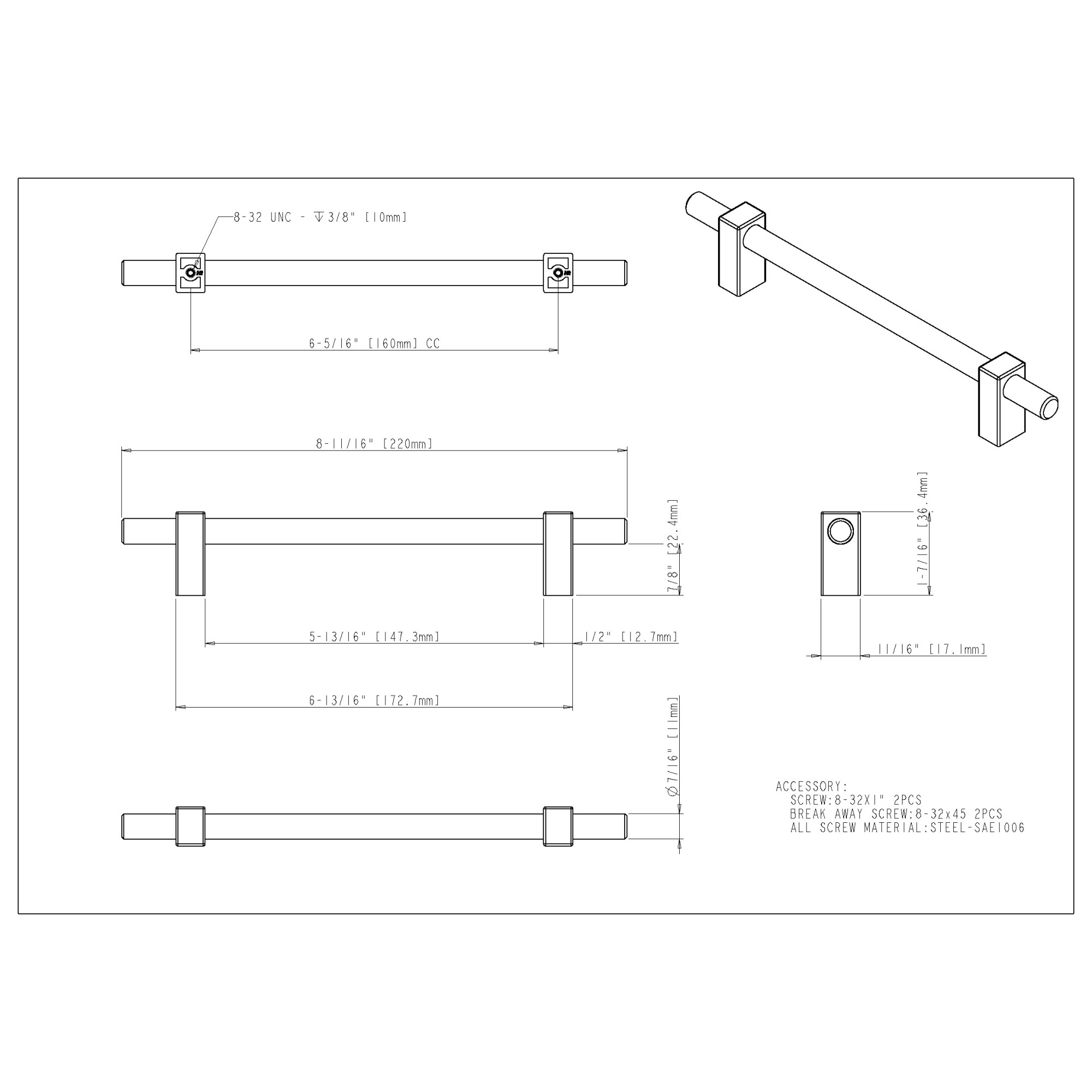 Larkin 2 Cabinet Pull (478) - Image 5