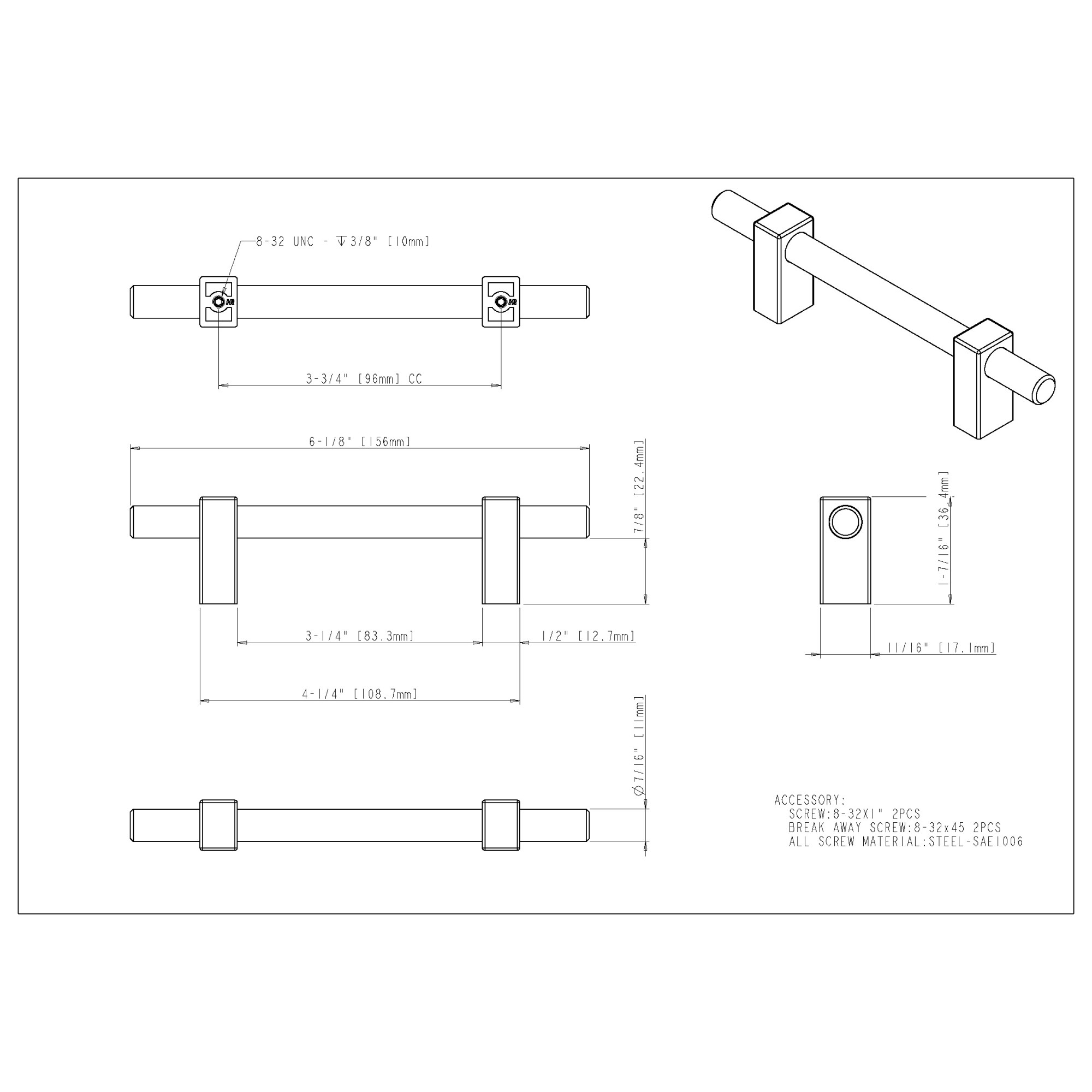 Larkin 2 Cabinet Pull – 96 mm - Image 5