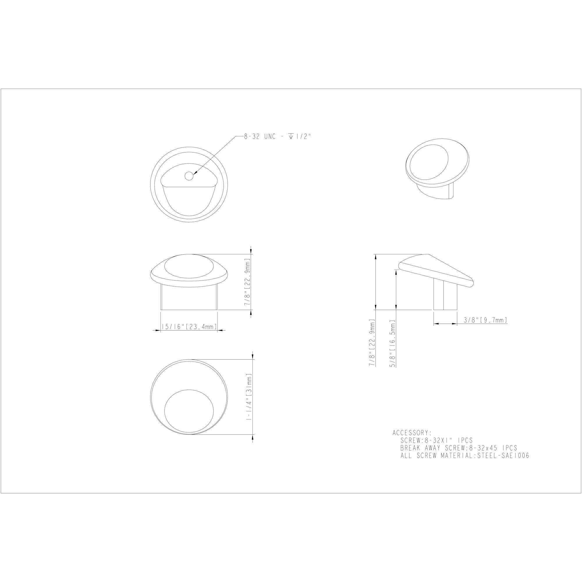 Capri Cabinet Knob (530143) - Image 3