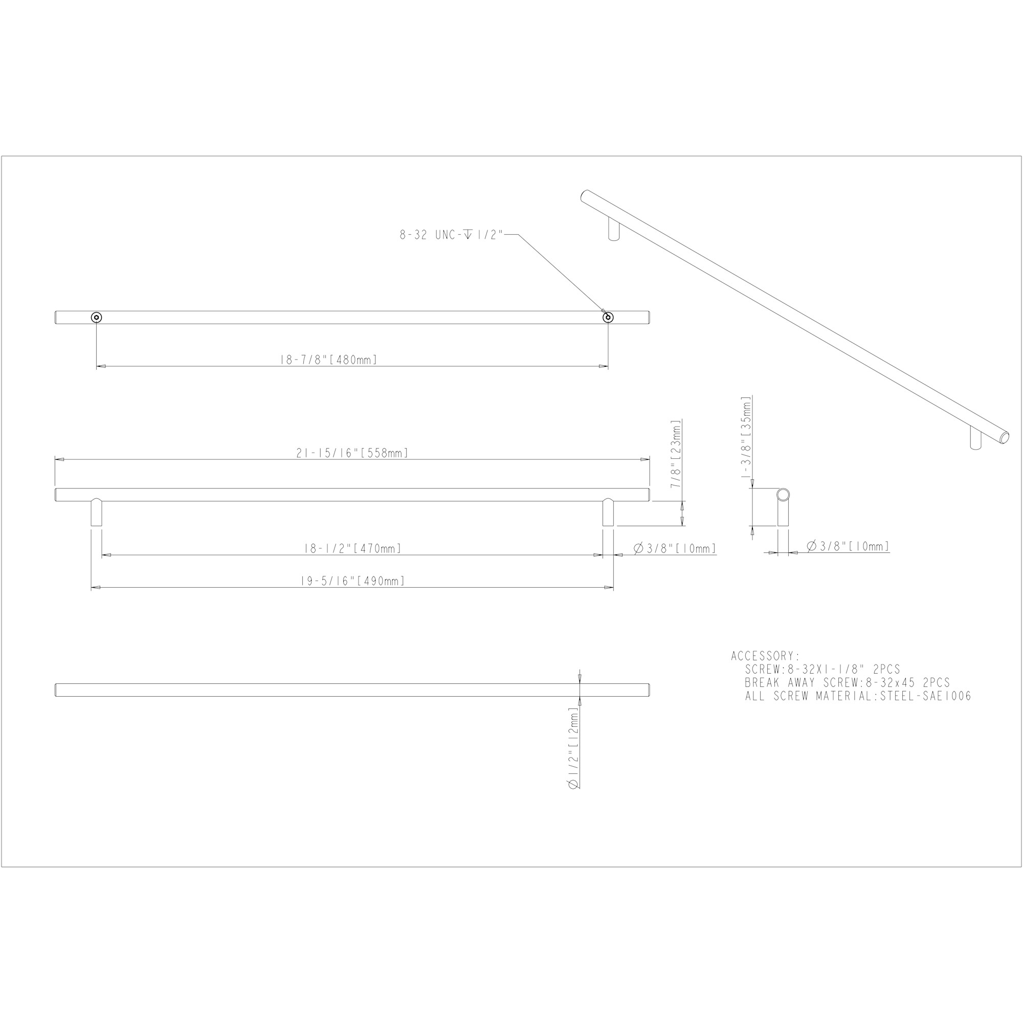 Naples Cabinet Pull (558) - Image 2
