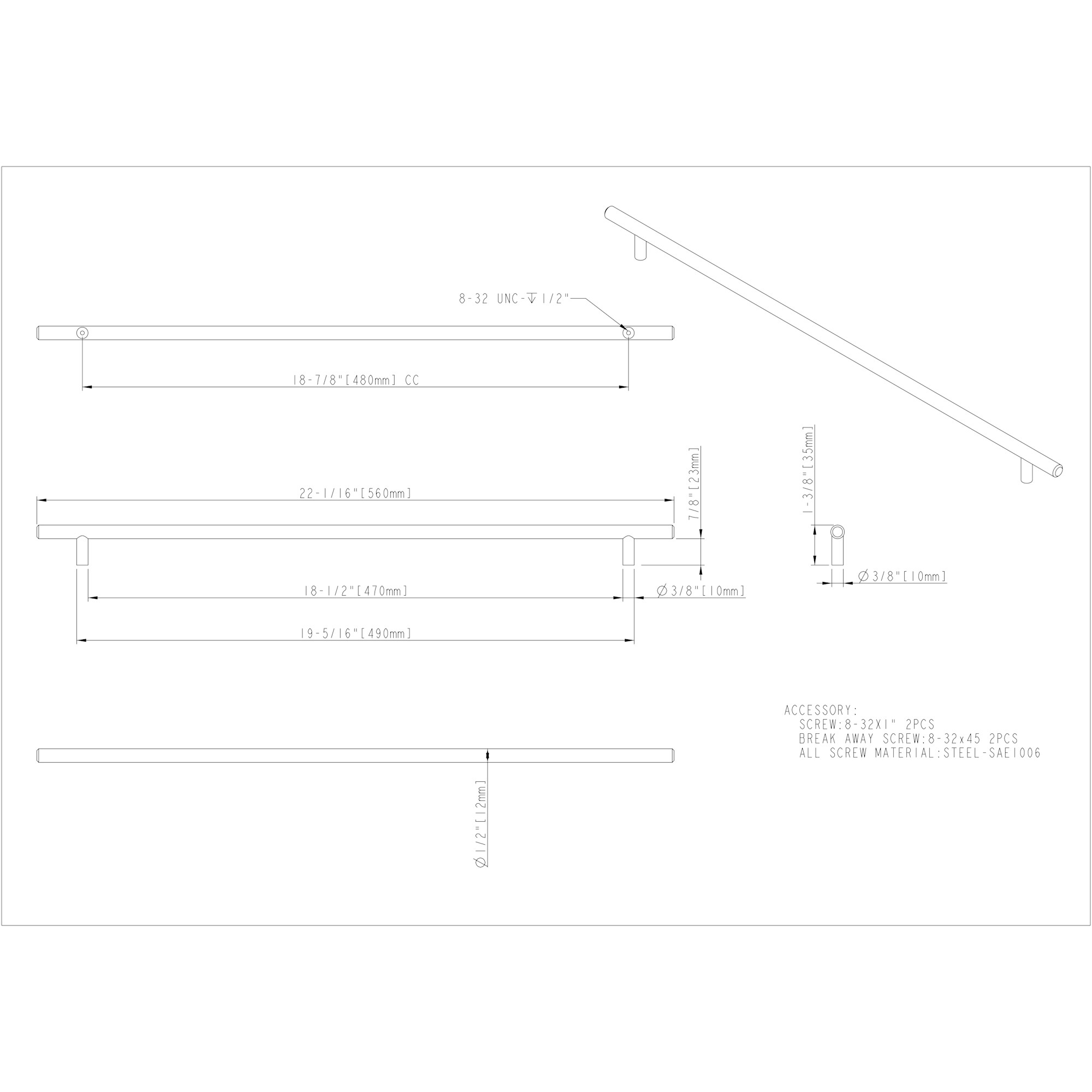 Naples Cabinet Pull (560) - Image 2