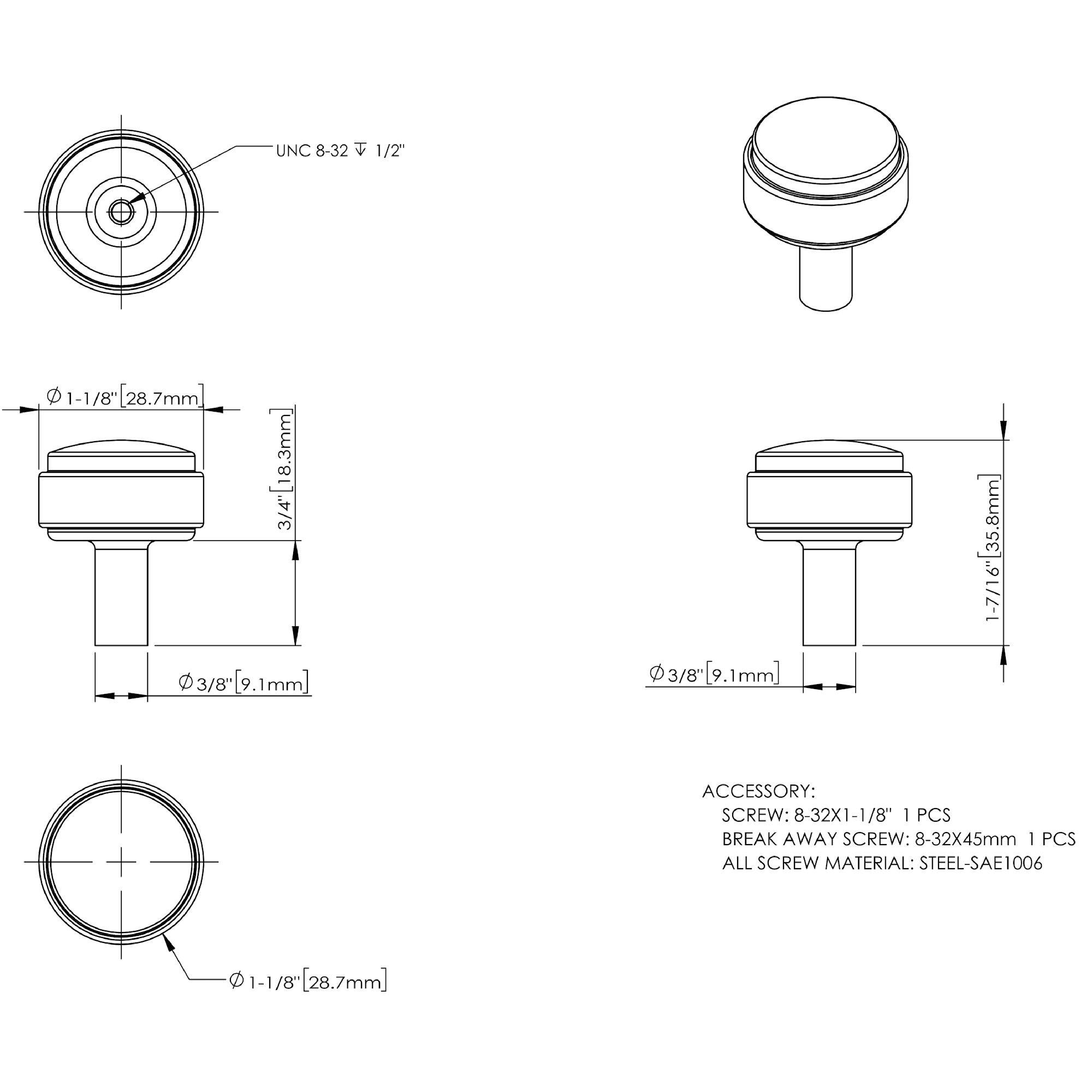 Carmen Cabinet Knob (775)