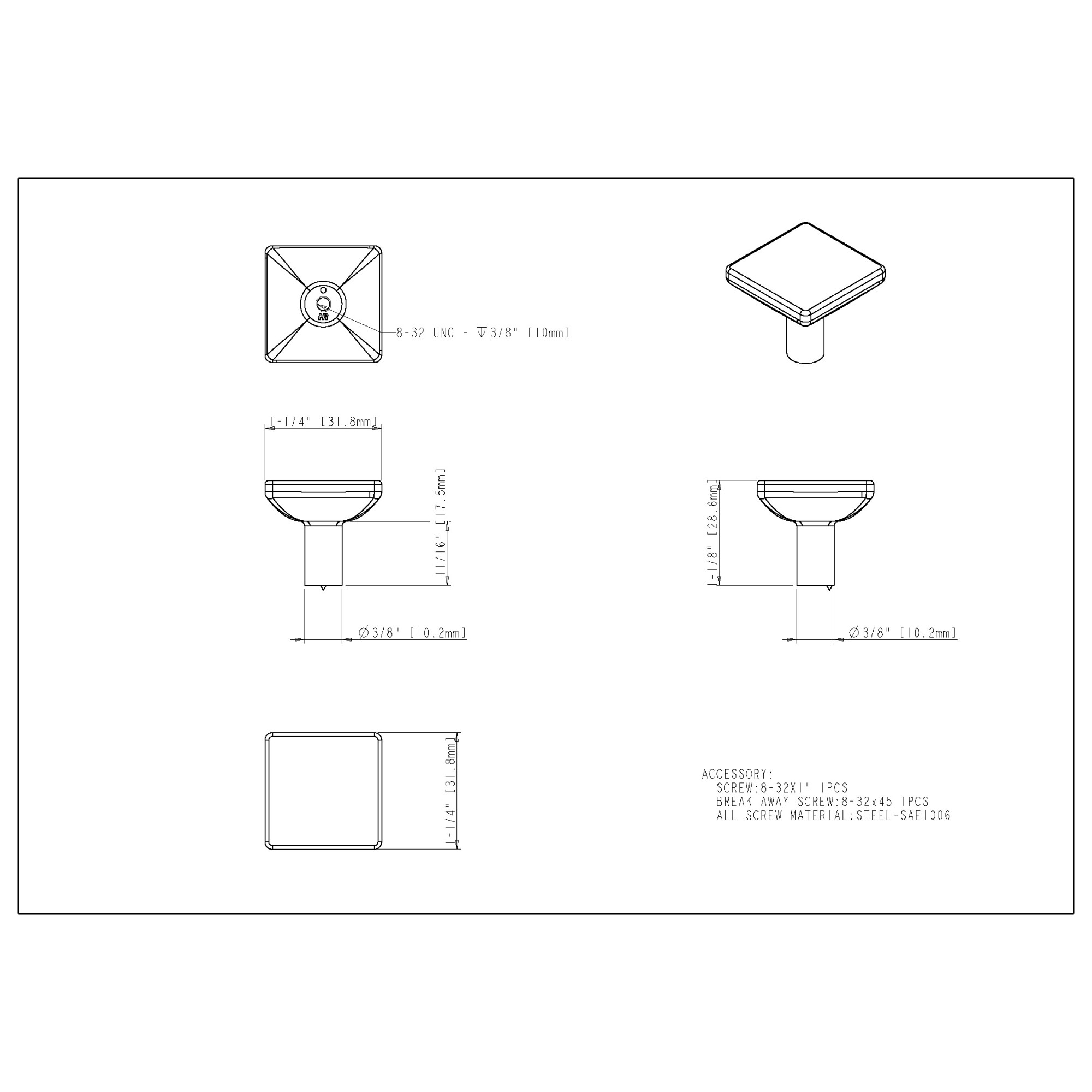 Walker 1 Cabinet Knob (827) - Image 5