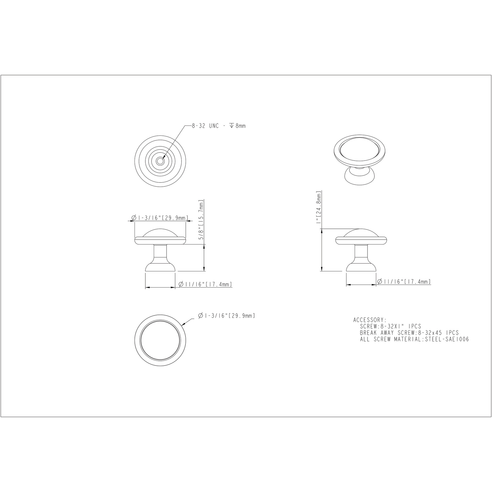 Kingsport Cabinet Knob (878)