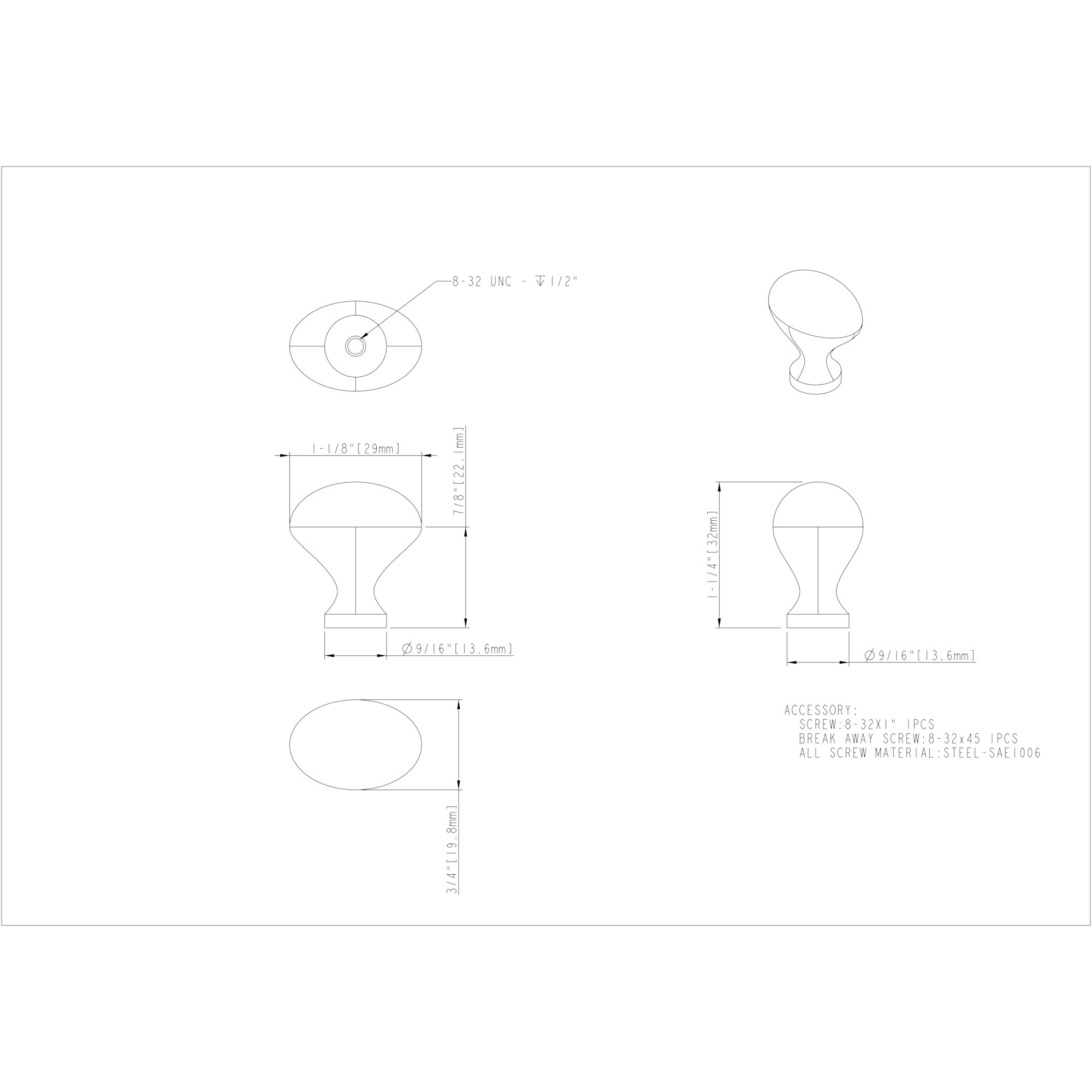 Merryville Cabinet Knob (897) - Image 2