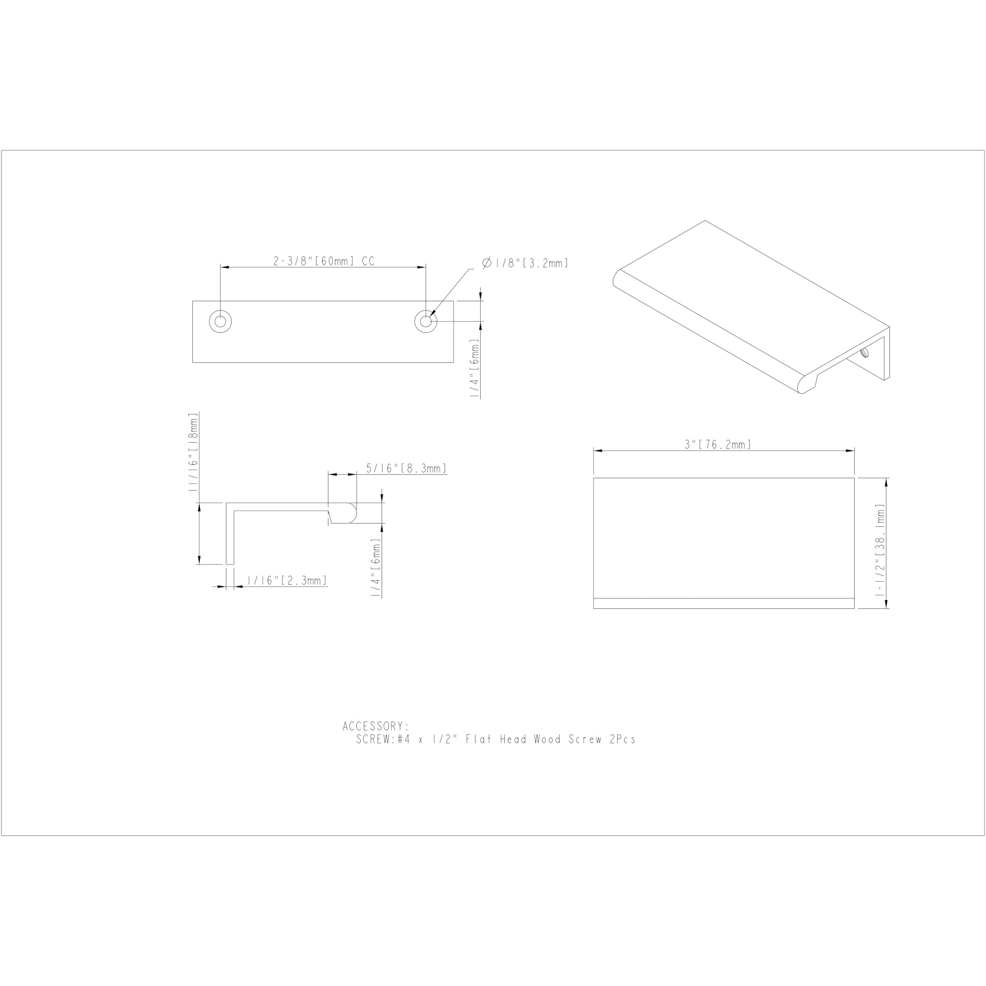 Edgefield Cabinet Pull – 60 mm - Image 4