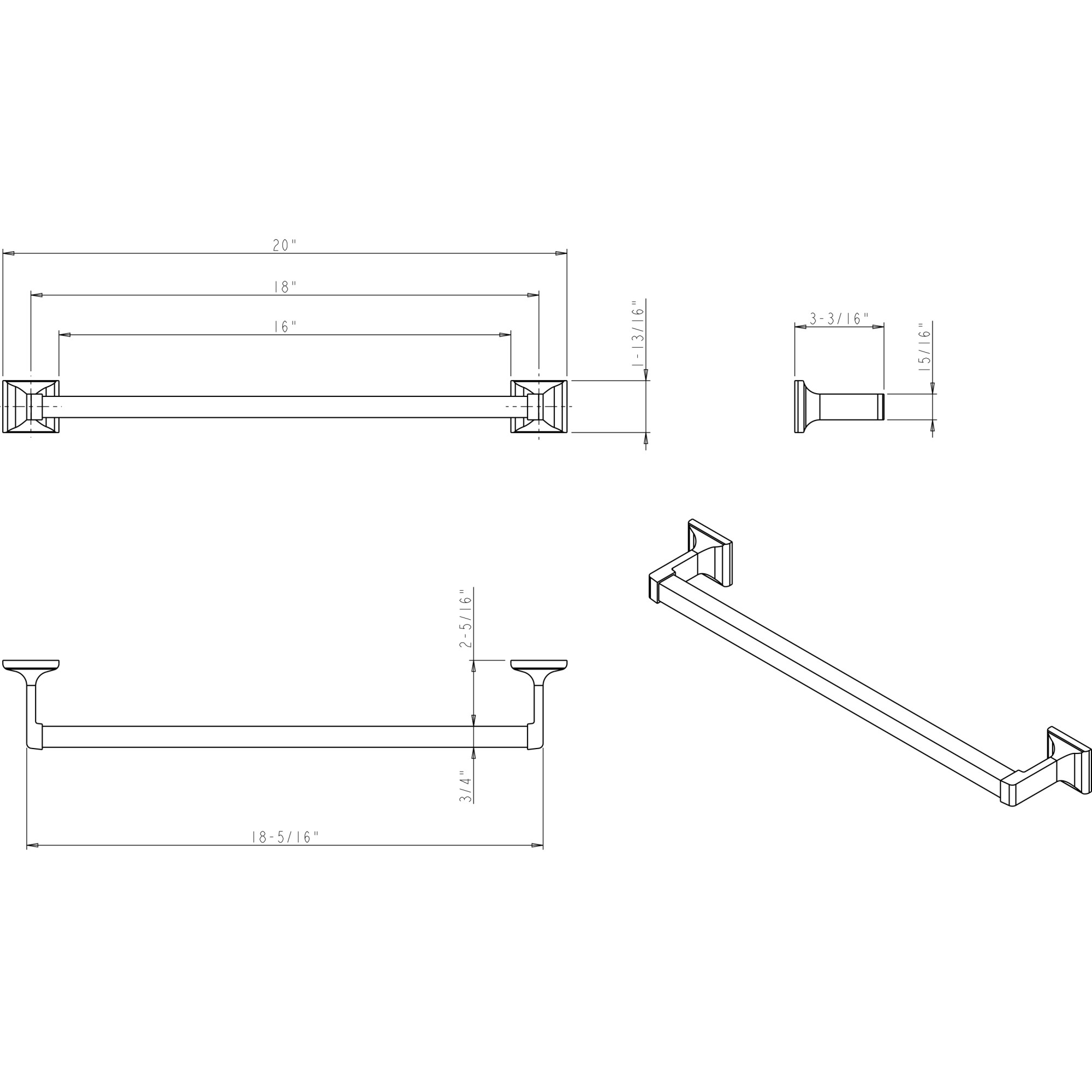 Bridgeport Towel Bar (BHE1-03-R) - Image 3
