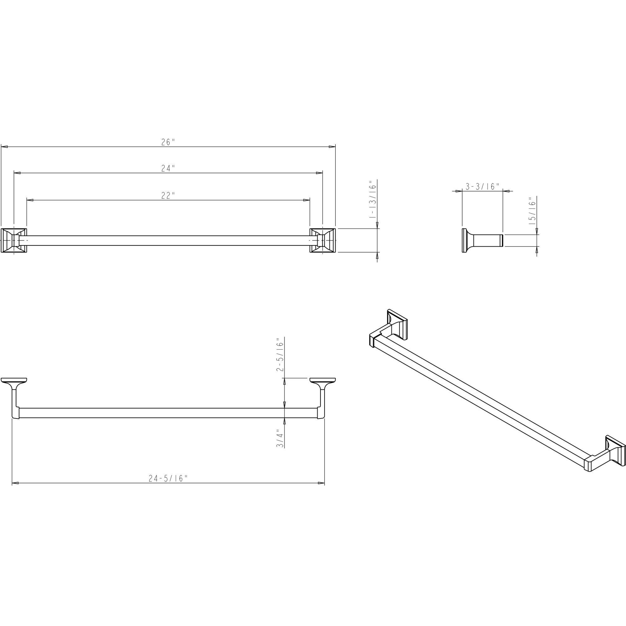 Bridgeport Towel Bar (BHE1-04-R) - Image 4