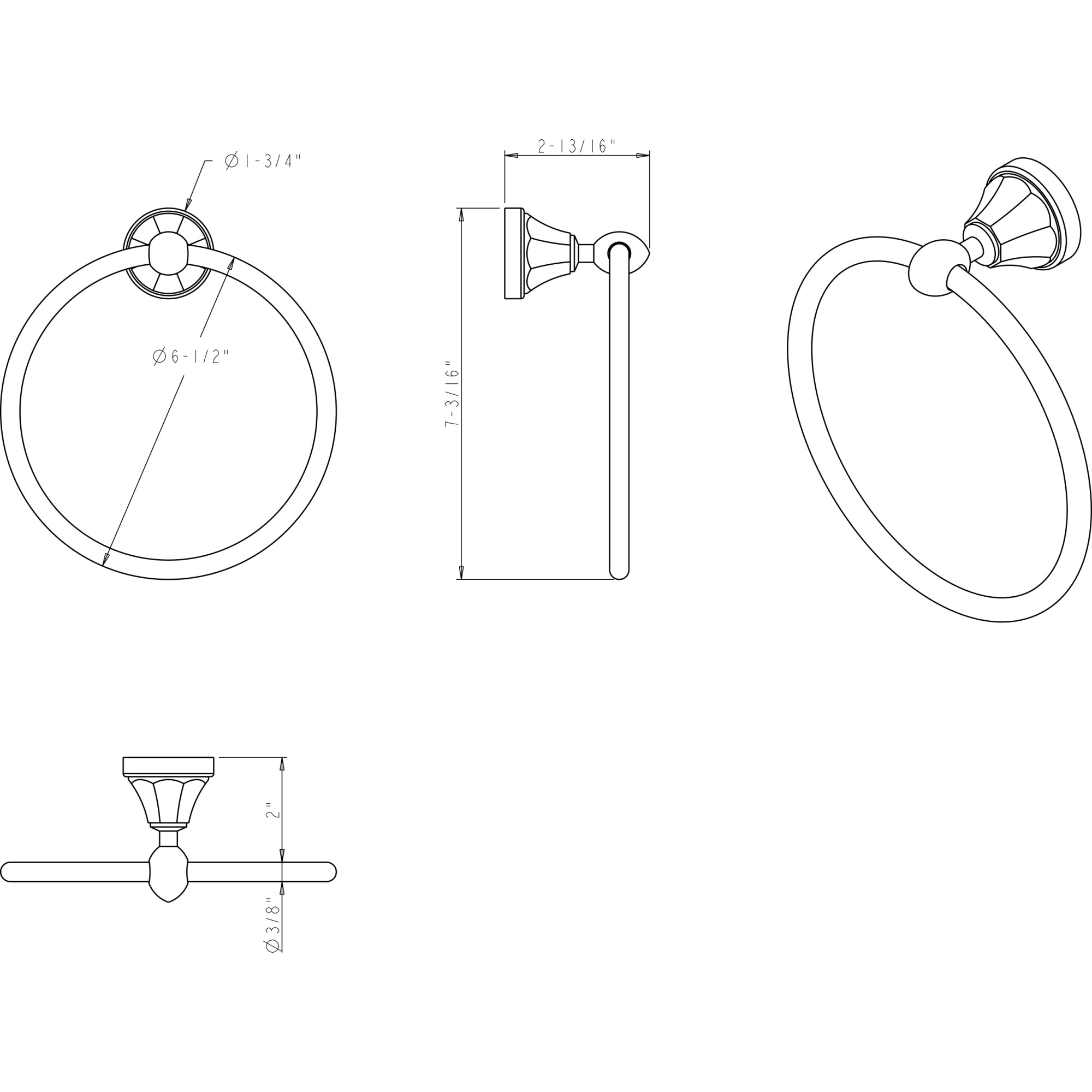 Newbury Towel Ring (BHE3-06) - Image 2
