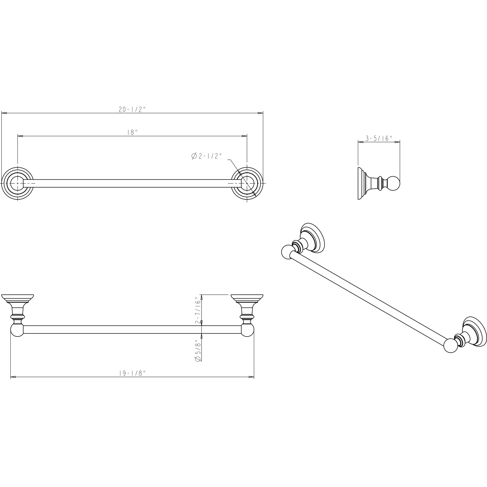 Fairview Towel Bar (BHE5-03-R) - Image 2