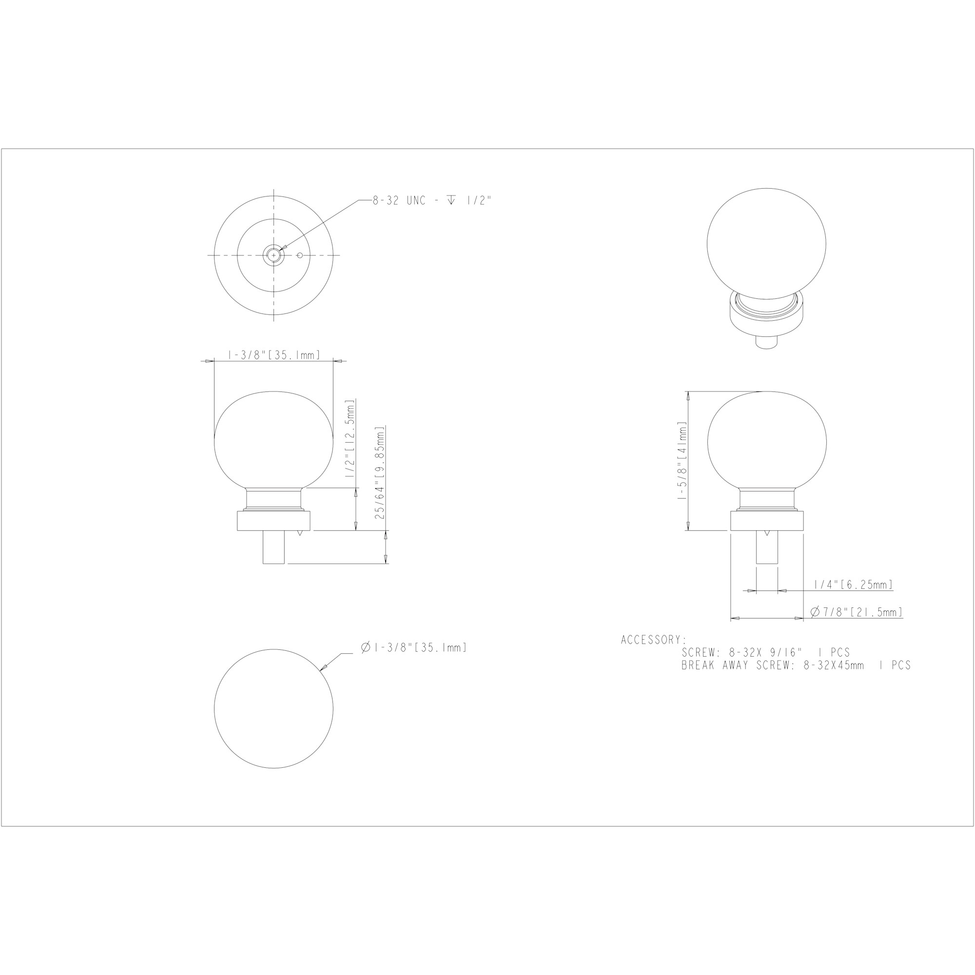 Harlow Cabinet Knob (G130L)