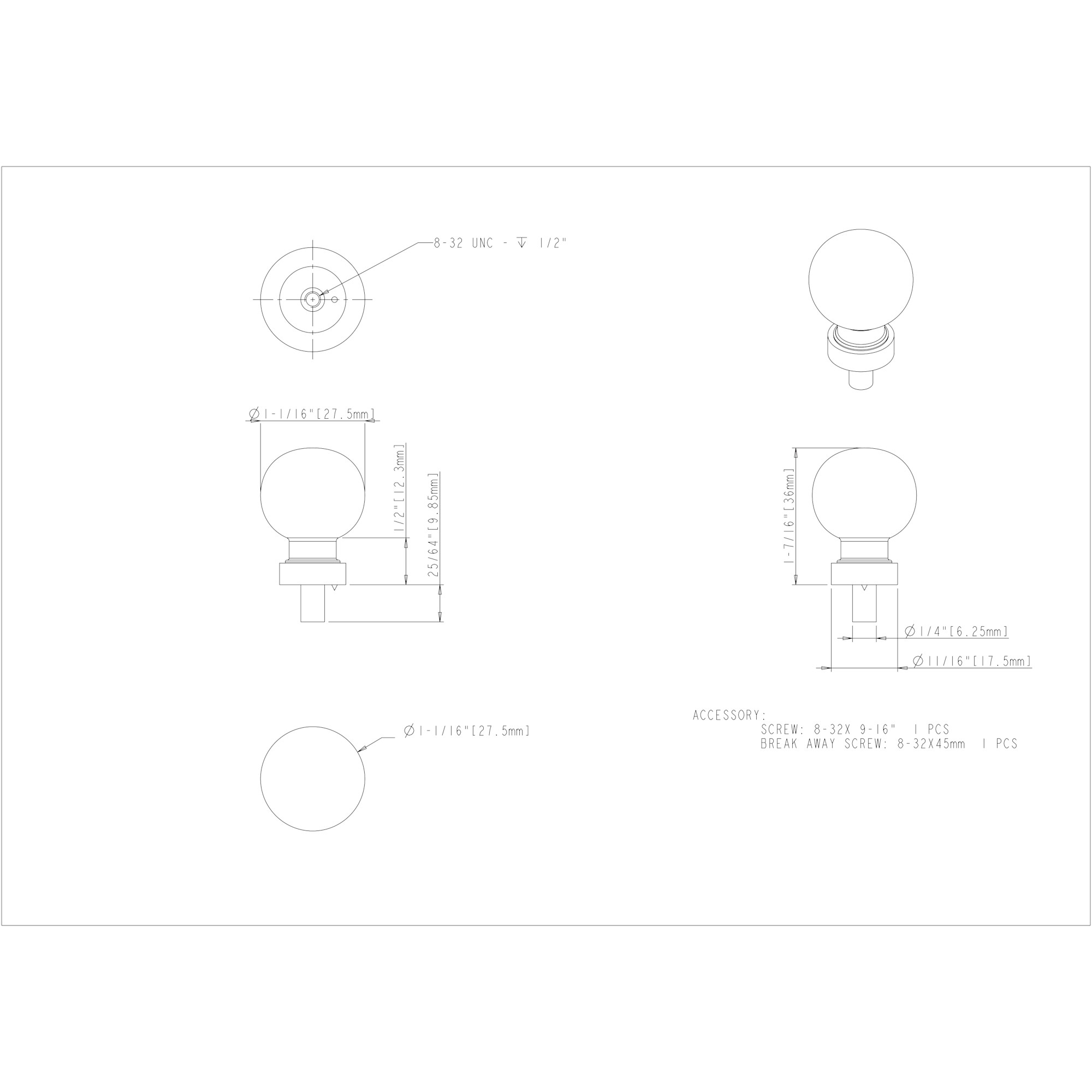 Harlow Cabinet Knob (G130)