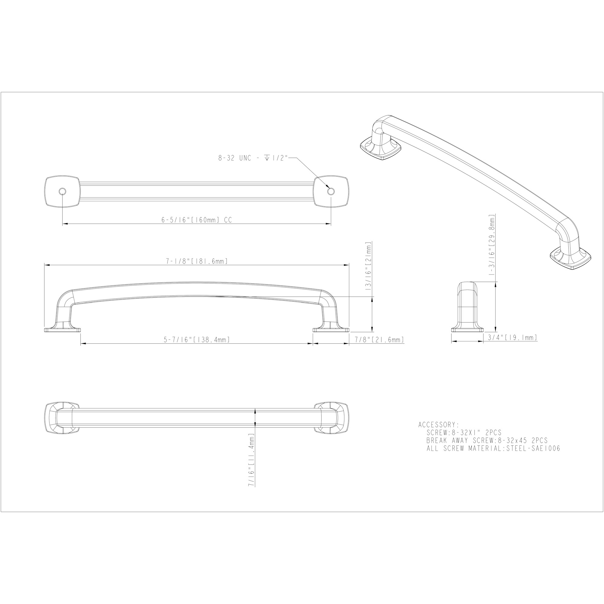 Belcastel 1 Cabinet Pull - Image 6