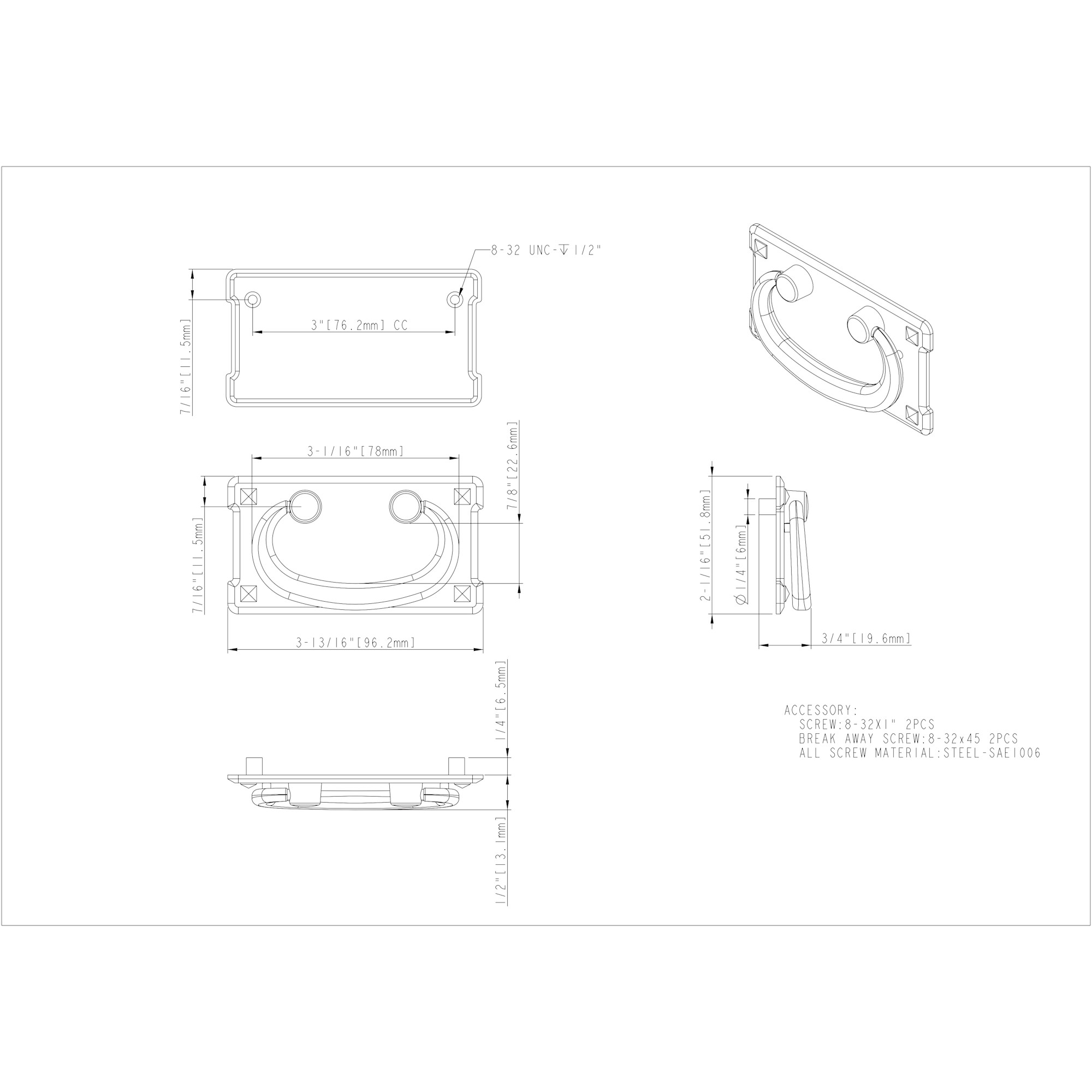 Verona Cabinet Pull (R1011) - Image 2