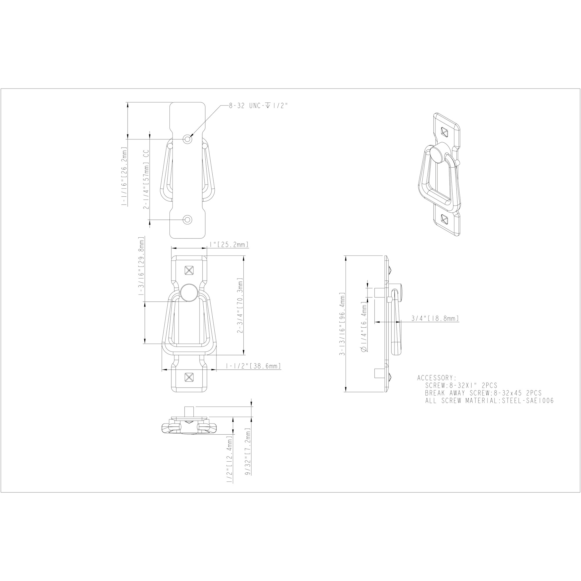 Verona Cabinet Pull – 2.25" - Image 2