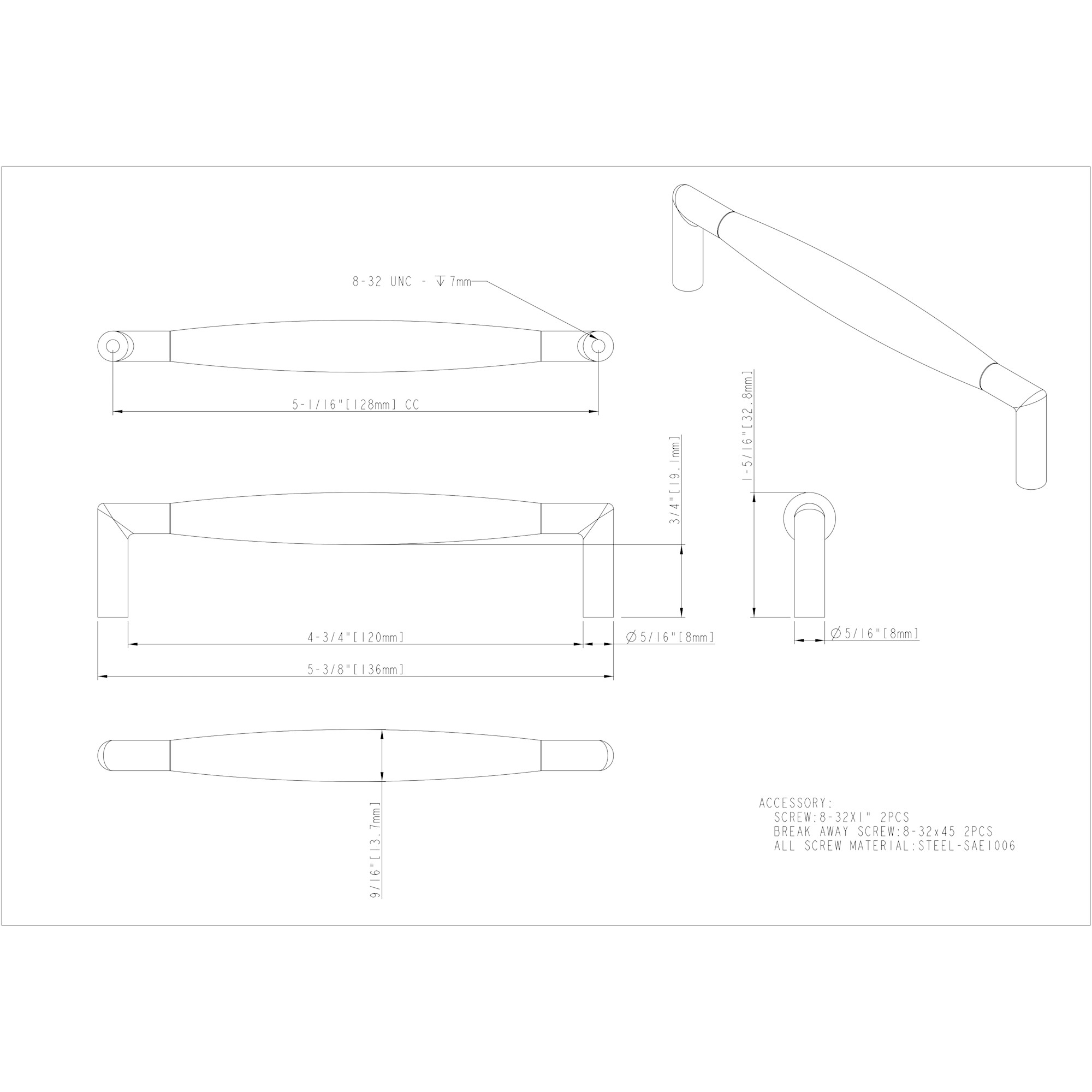 Capri Cabinet Pull (Z500) - Image 2