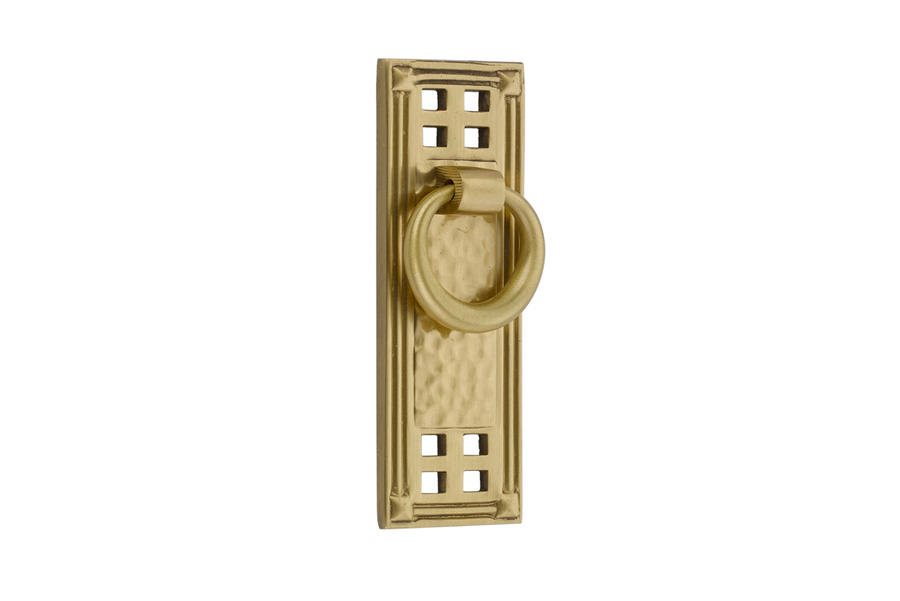 Arts & Crafts Hammered Vertical Ring Pull - Image 3